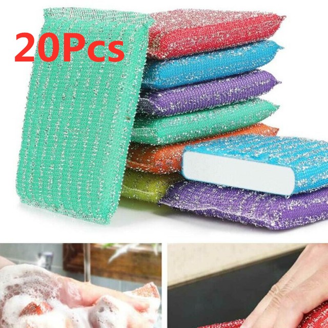 20x Cleaning Sponge Foam Dish Pot Washing Scourer Brush