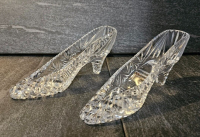 Kristall Aschenputtel Glas Pantoffel hoher Absatz Figur x2