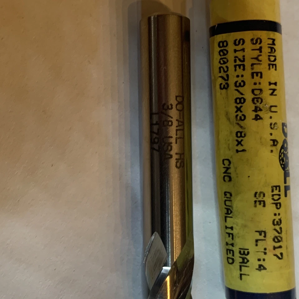 Doall End mill CNC Qualified 3/8x3/8x1 Flt:4 Style: D644 - Image 2 of 4