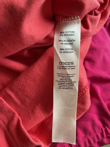 Zenergy By Chico’s Women’s Size 0 Small Tee Orange Shiny Gold Bling Top - Picture 5 of 5