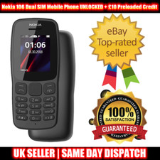 Nokia 106 (Dual SIM) Unlocked Phone-Dark Grey Colour + £10 Credit with FREE SIM