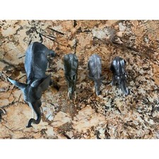 VINTAGE Set of 4 ELEPHANT Plastic Rubber TOY