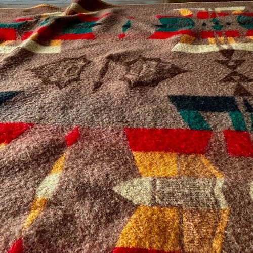 1930's Pendleton Cayuse Indian blanket, beacon pattern, Navajo Real vintage - Picture 12 of 16