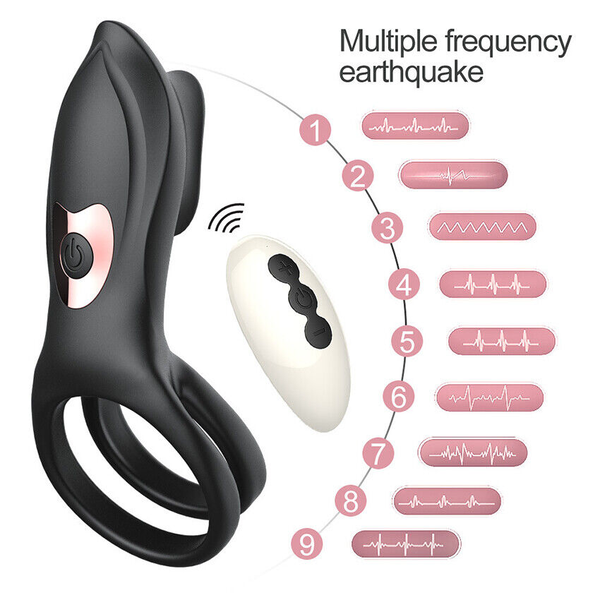 Rechargeable Penis Cock Ring Erection Vibrator Couple Orgasm Sex Toy ED Solution eBay photo