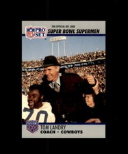 TOM LANDRY DALLAS COWBOYS  1990 PRO SET SUPER BOWL SUPERMEN #27 COACH MINT