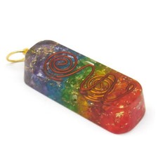 7 Chakra Orgone Energy Generator Pendant Copper Coil Orgonite Necklace HANDMADE