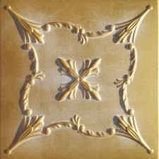 Ceiling Tiles, Glue Up, Decor Styrofoam, SARATOV 20" x 20" Antique Gold White