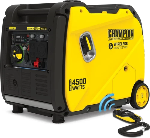 Champion 4,500-W Portable Gas Inverter Generator with EZ Remote Start, CO Sensor