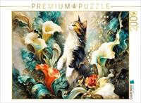 Calvendo Puzzle Velvet Paw On Velvet Blossoms | 2000 Pieces, Finished Size 35.4