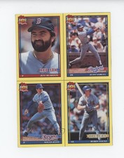 1991 Topps Wax Box Bottoms Jeff Reardon Nolan Ryan Juan Samuel Robin Yount 00ab