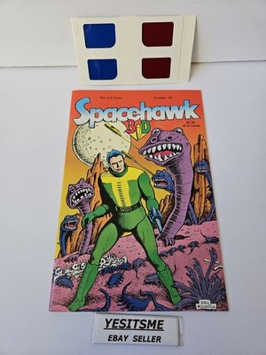 Spacehawk 3-D Issue # 18 Basil Wolverton 1989 3-D Zone w/ 3D Glasses 