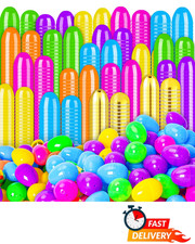 2.3in Fillable Plastic Easter Eggs Bulk Hinged Colorful Gold Set 52 Pcs