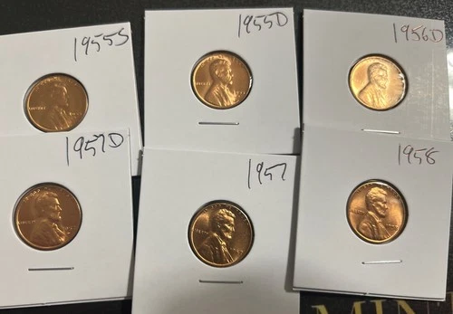 wheat penny lot Of 6 VF Wheat Pennie’s