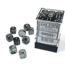 Image of Chessex - Borealis 12mm D6 Dice Block - Luminary Light Smoke Silver Dice Block