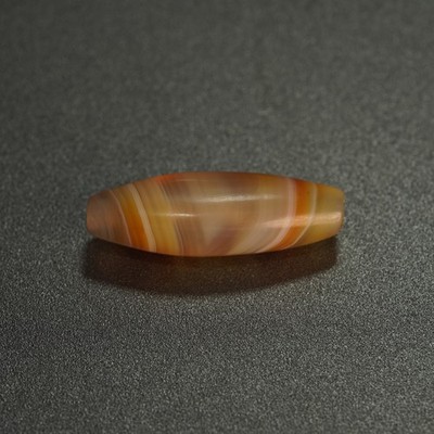 Red Carnelian Agate Bead, Banded Natural Pattern for Handmade & Keepsake 4.2g