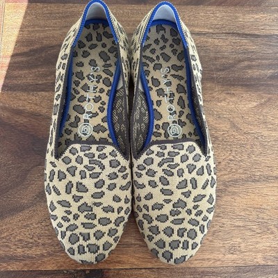 ROTHY'S Flats Slip-on Leopard Round toe Knit Women US 8.5