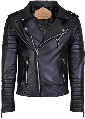 Herren Lederjacke Schwarz Bomber Biker Echt Echt Motorrad Herren Mantel Stylis