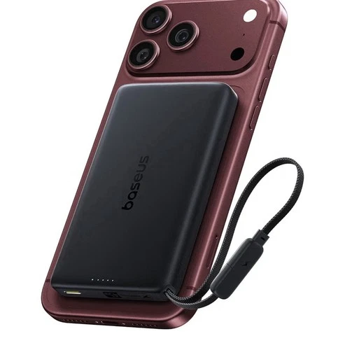 Baseus PicoGo AM52 10000mAh Magnetic Power Bank w/ USB-C Cable Qi2.2 Black - product listing photo