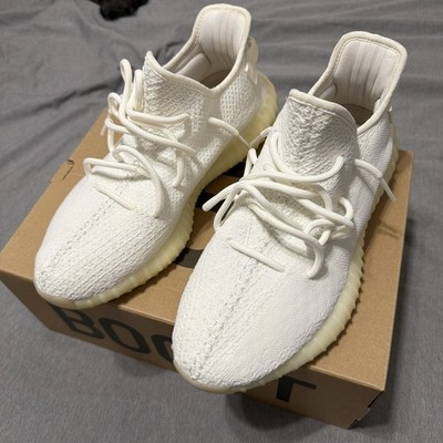 Size 10- adidas Yeezy Boost 350 V2 Low Cream White / Triple White CP9366 Worn