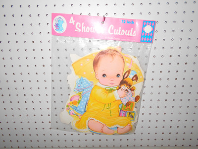 1977 NEW! BEISTLE CO. MADE IN USA SET OF 4 SHOWER CUTOUTS 12'' #55725          