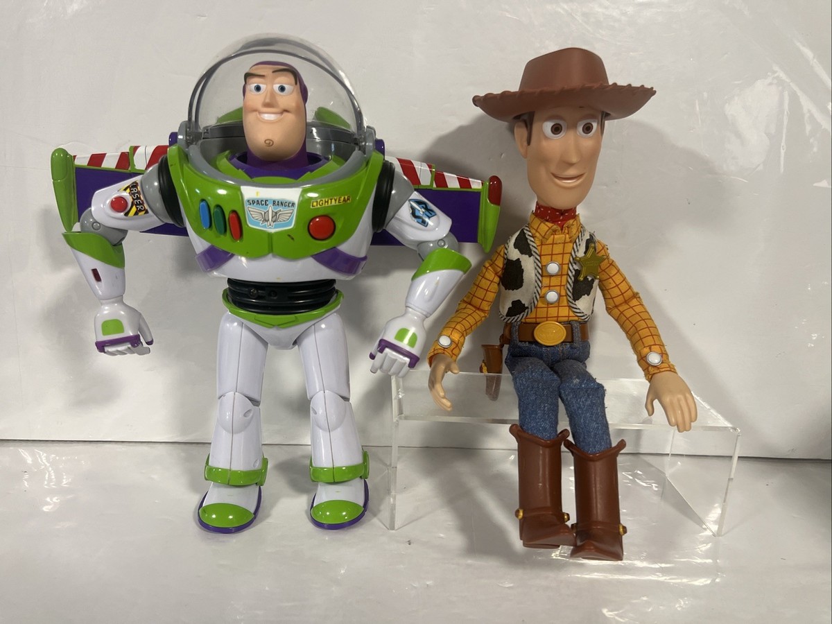 Thinkway Toy Story 1 Talking Woody Doll & Buzz Lightyear Talk To