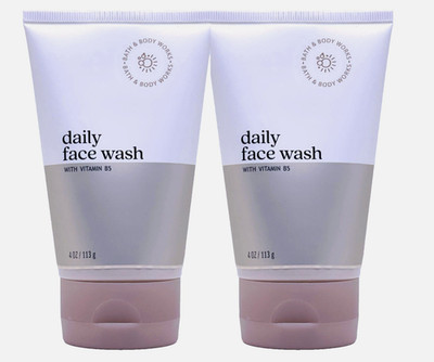 2 BATH & BODY WORKS DAILY FACE WASH WITH VITAMIN B5 4 OZ / 113 g NEW