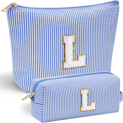Parima Kosmetiktasche Damen personalisiert mit Buchstabe L Reise Make-up