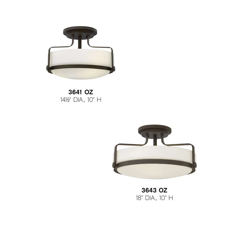 Hinkley Lighting 3643 Harper 3 Light 18"W Semi-Flush Bowl Ceiling - Bronze - Image 2 of 4