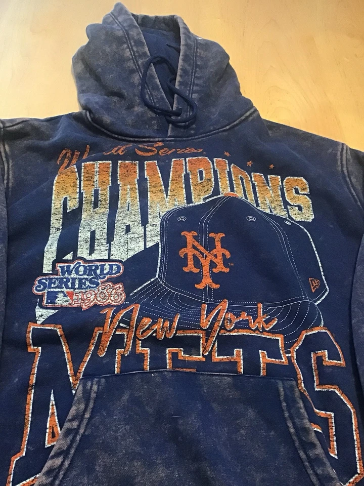 Sudadera con capucha New Era New York Mets. Talla Med. Sudadera Serie Mundial Vintage 1986 Foto 2 de 4