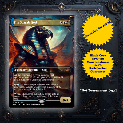 The Scarab God - High Quality Custom Art Playtest card for MTG - Commander EDH