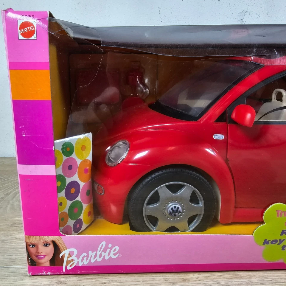 Mattel Barbie Volkswagen Nuevo Escarabajo Rojo Bug Coche #28259 De Colección 2000 *Caja dañada Foto 2 de 4