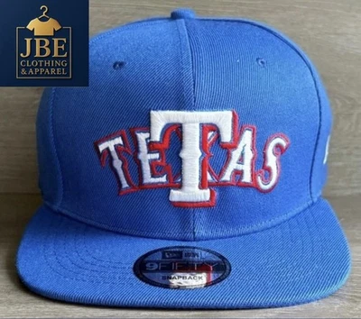 NEW ERA ⚾️Rare “TETAS” Banned Texas Rangers Blue Snapback Hat Unisex
