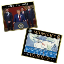 EL15-14 Midnight Hammer President Trump 47 Rubio Hegseth Challenge Coin for Whit