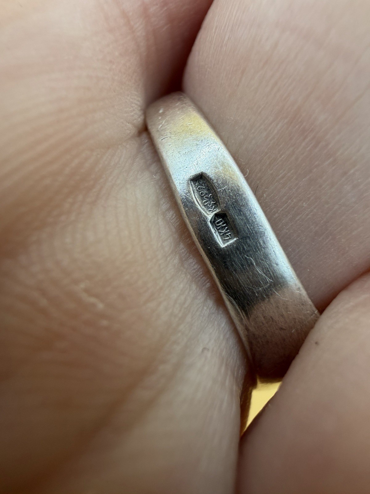 Size N,925 Sterling Silver Ring (Ukraine 1990sHallmark, Chestnut Leaf) #27 image 4
