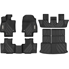 Floor Mats Backrest Mat Cargo Liner Set for 2024-25 Toyota Grand Highlander