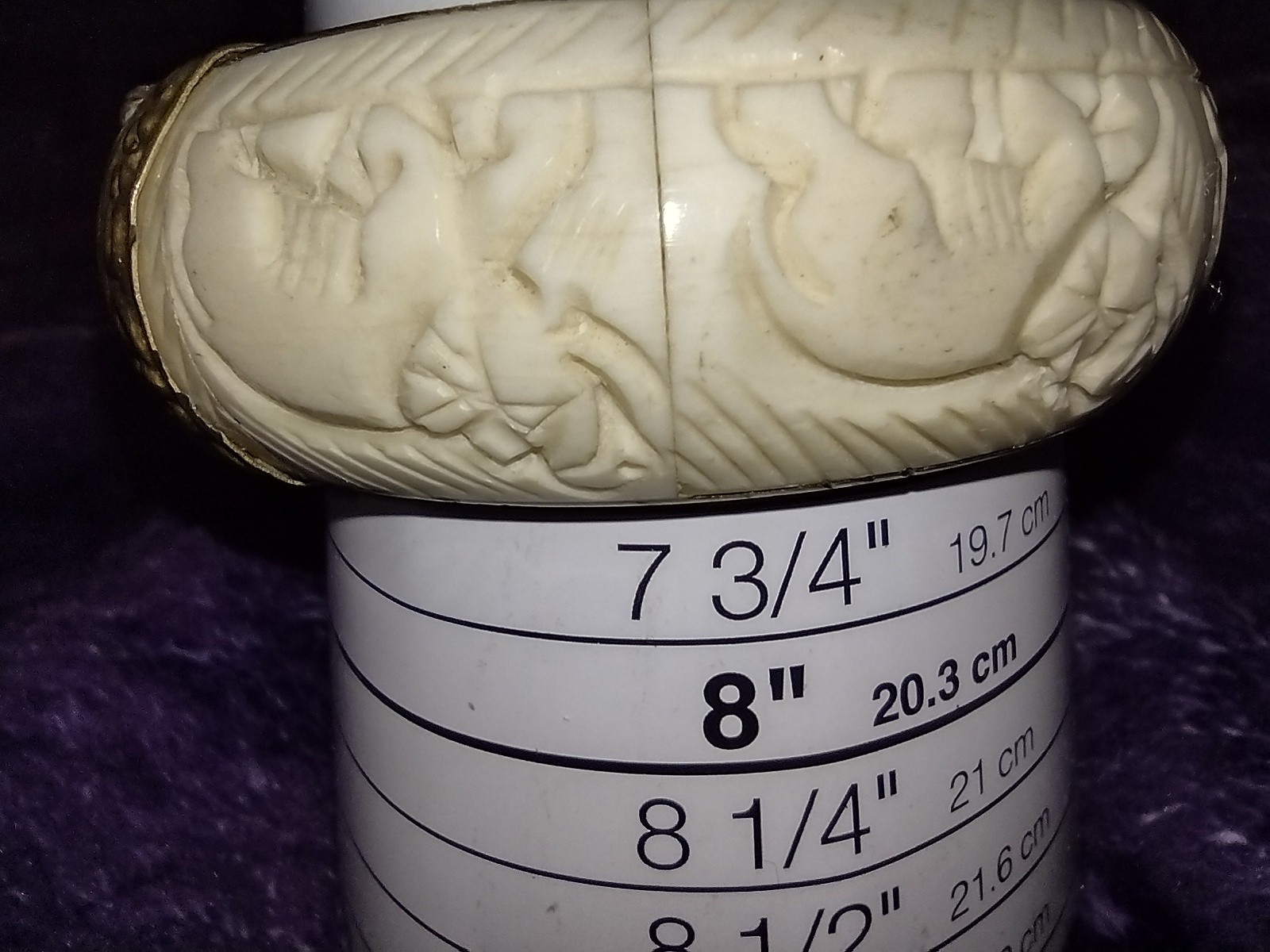 Vintage Cuff Pull Pin Hinged Bangle Bracelet  Han… - image 15