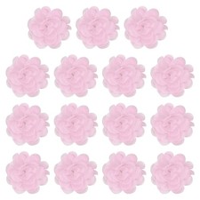 Chiffon Flowers Sewing Fabric Appliques for Crafts 4 Inch & 15 Pack & Light Pink