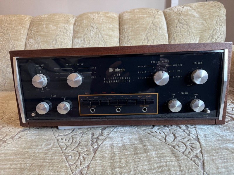 McIntosh C-28 Stereo Preamplifier with Wood Cabinet
