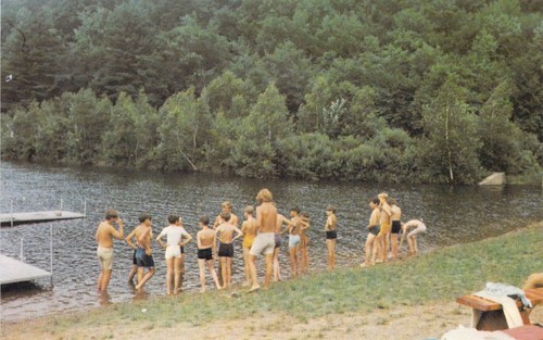 1974 PA Camp Acahela Swimming Lake Boy Scouts of America Postcard BS14