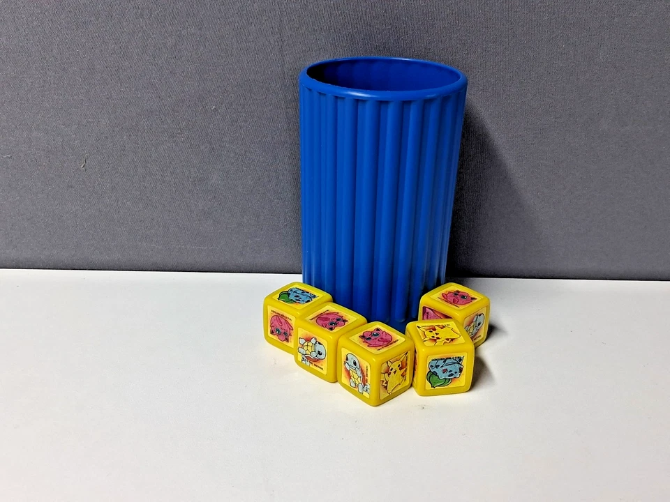 1999 Pokemon Yahtzee Jr. Milton Bradley - Replacement DICE and Cup Only - Image 2 of 4