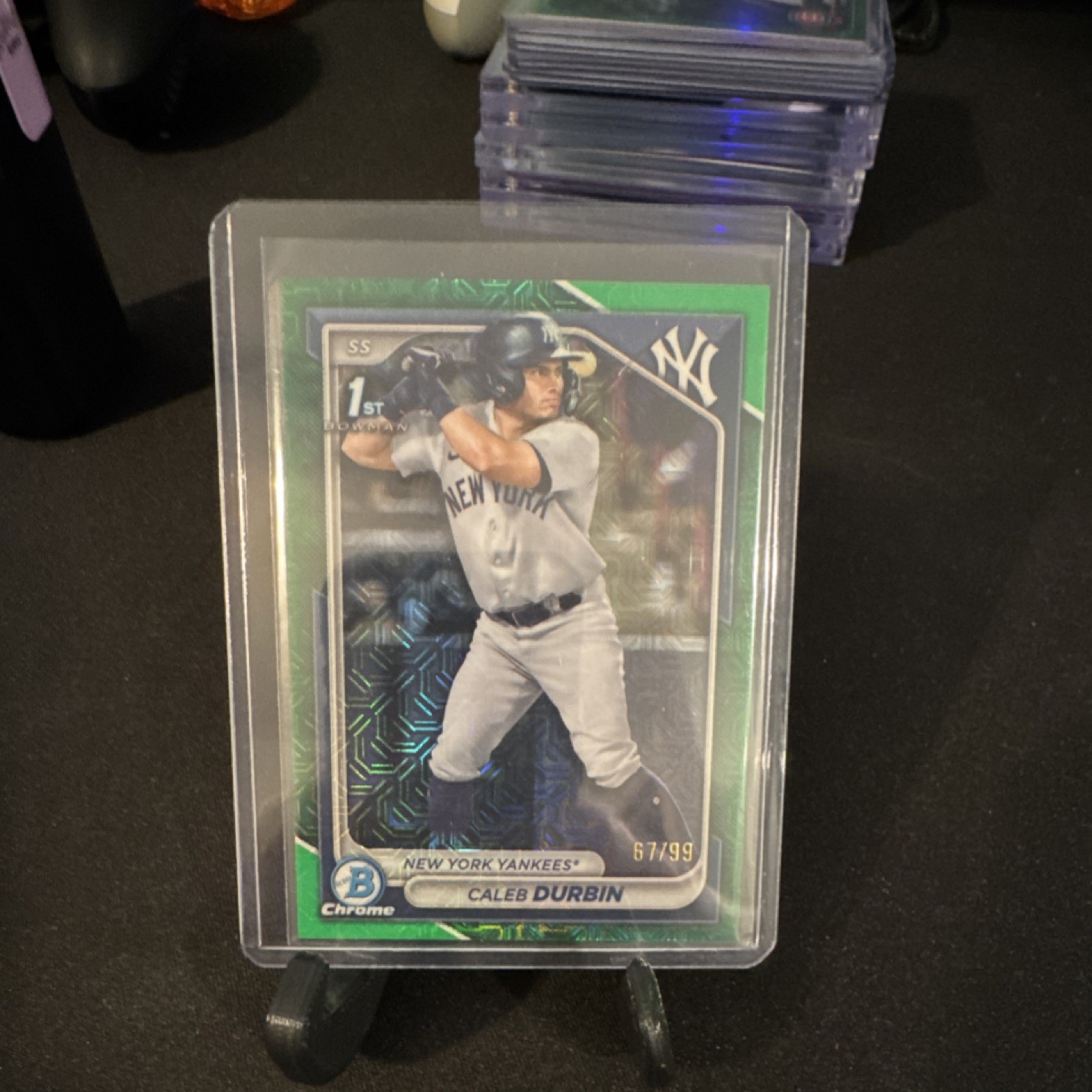 2024 Bowman Chrome Caleb Durbin Green Mojo Refractor /99 Yankees #BCP-214
