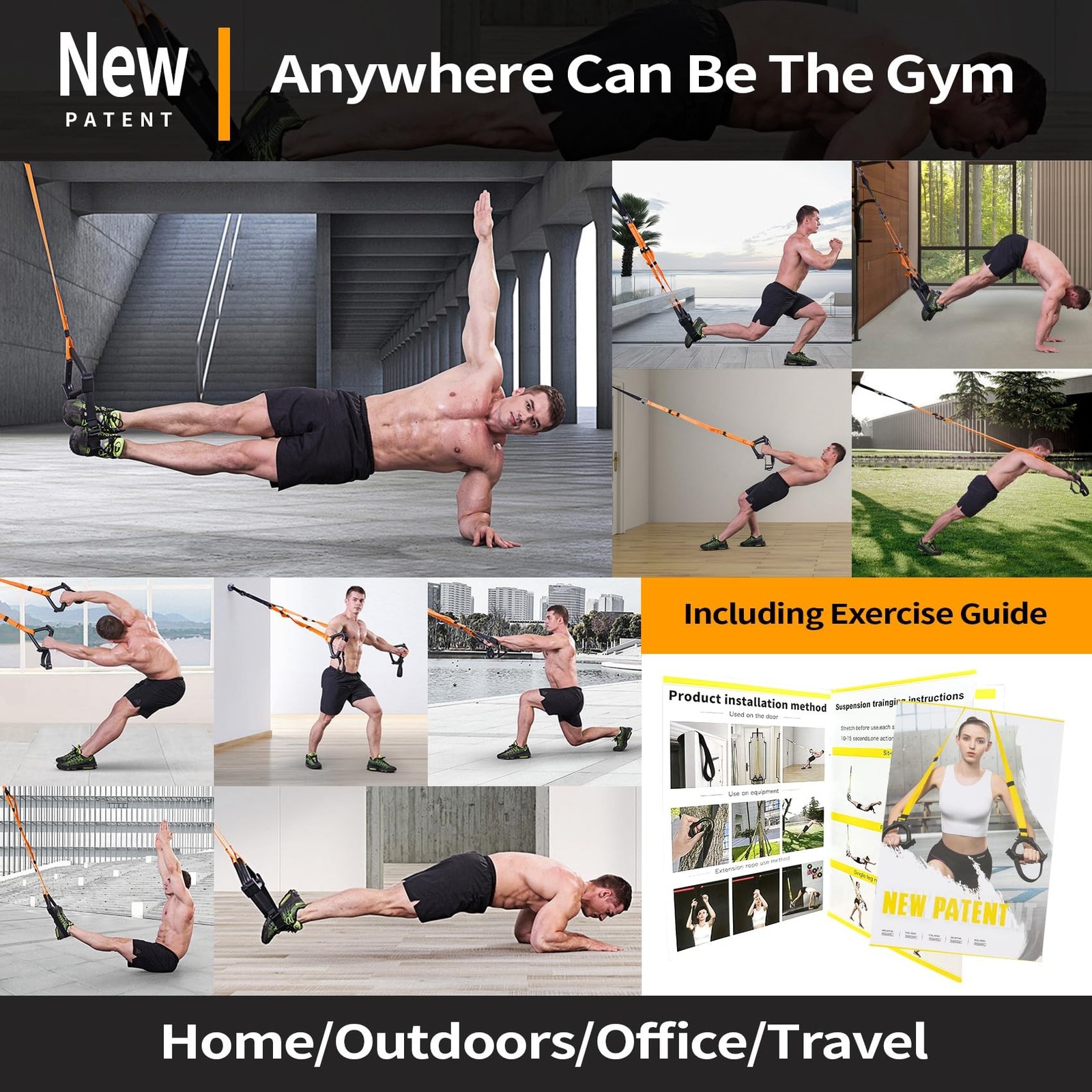 Moulyan Bodyweight Resistance Training Straps,Suspension Training Straps Comp...