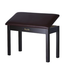 S100 Solid Wood Duet Piano Bench with Storage, Piano Stool with Padded Cushio...