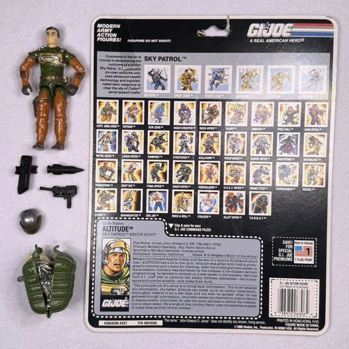 GI JOE ARAH 1990 Sky Patrol Altitude V1 w/ All Accessories Hasbro