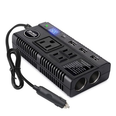Car Power Inverter 120W DC 12V 24V to AC 110V Car Charger Adapter with 3 AC  O... | eBay