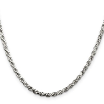 Sterling Silver Rope Chain Necklace, 3.2 mm