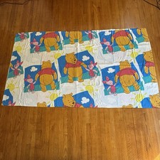 Vintage Winnie the Pooh Top Flat FULL sized Bed Sheet Piglet Sun and Clouds 1996