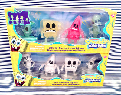 Spongebob Squarepants Glow In The Dark & Skeleton Mini Figure 4 Packs Plankton