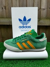 VINTAGE Adidas SAMBA SUPER 80s Casual UK 7 2012 COLORAZIONE VERDE/GIALLO RARE