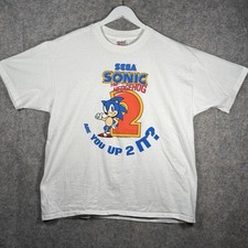 Vintage 90s Sega Sonic The Hedgehog 2 Video Game Promo T Shirt Mens Sz XL 23x28